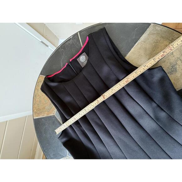 VINCE CAMUTO Black Dress 6 Pleated Fit&Flare Pockets Cocktail Career MSRP $128 - Picture 9 of 9